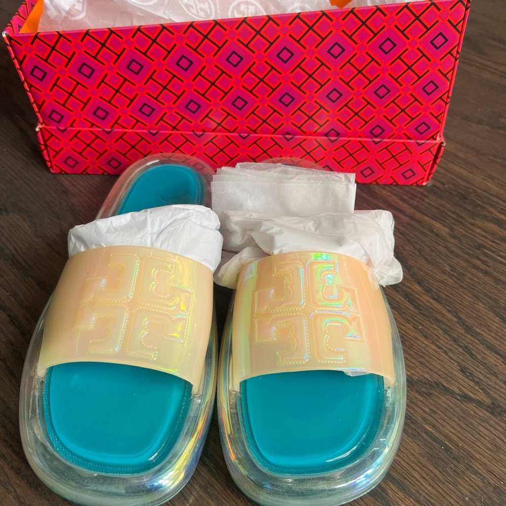 Tory Burch Bubble Jelly Iridescent Tuscan Sea - Picture 5 of 8
